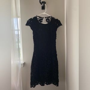 Lulu’s Black Backless Floral Mini Dress